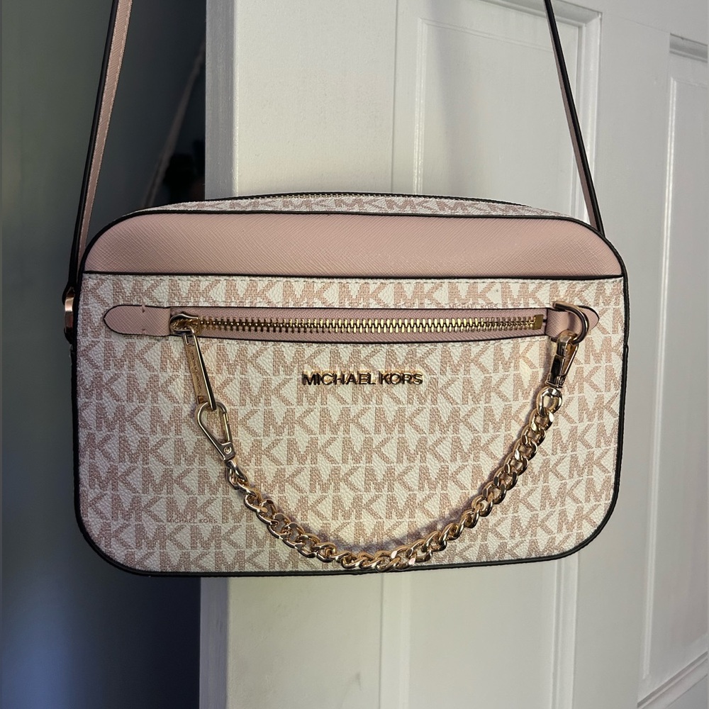 Michael Kors Pink and Gold Crossbody Bag